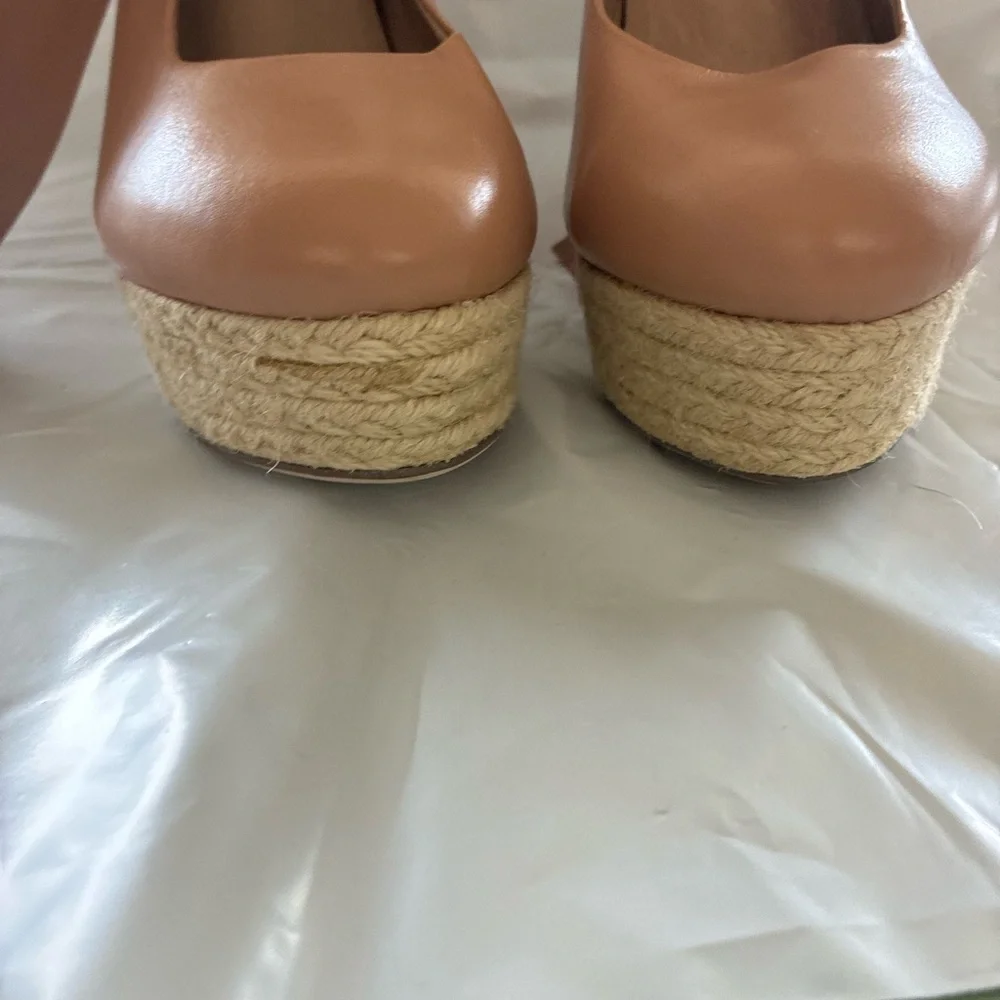 For Love & Lemons X  Raye Harper Nude Platform Heels Revolve EU 36/ US 6-6.5
